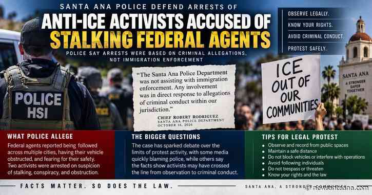 Santa Ana Police defend arrests of anti-ICE activists accused of stalking Federal agents