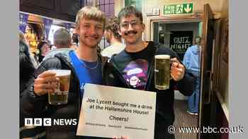 Drinkers raise a pint to Joe Lycett's £100 bar tab