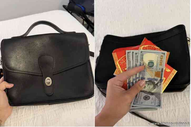 “Credo che fosse destino che trovassi esattamente la cifra che mi serviva”. Compra per 30 euro una borsa usata in un mercatino, poi l’incredibile scoperta: all’interno c’era una busta piena di soldi