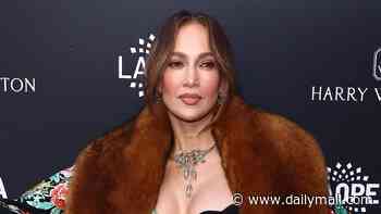 Jennifer Lopez stuns in plunging dress and fur-trimmed coat as she leads stars at Los Angeles Opera Ball