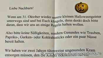 Gurken und Paprika statt Schokolade: Brief an Nachbarn sorgt für Halloween-Zoff