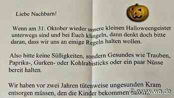 Gurken und Paprika statt Schokolade: Brief an Nachbarn sorgt für Halloween-Zoff