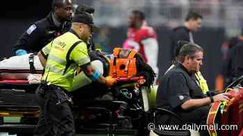 Falcons rookie has his jersey cut off by medics after suffering terrifying injury that left stadium in stunned silence