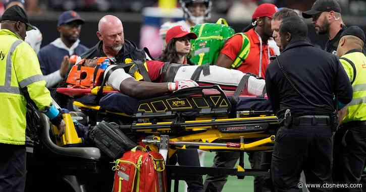 Falcons rookie Kendal Daniels leaves Bears game on stretcher after third-quarter tackle