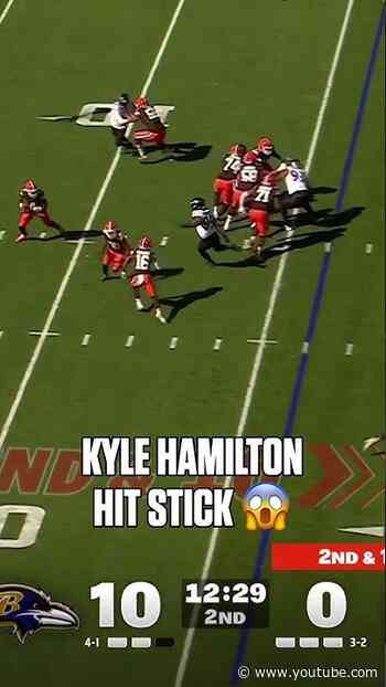 KYLE HAMILTON HUGE HIT #NFL  #ravens #kylehamilton