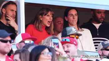 Taylor Swift jets in from glitzy LA awards night to join Caitlin Clark in VIP suite at Travis Kelce's Chiefs game