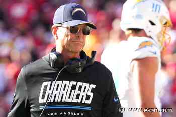Harbaugh mum on McDaniel, says Chargers need 'to address everything'