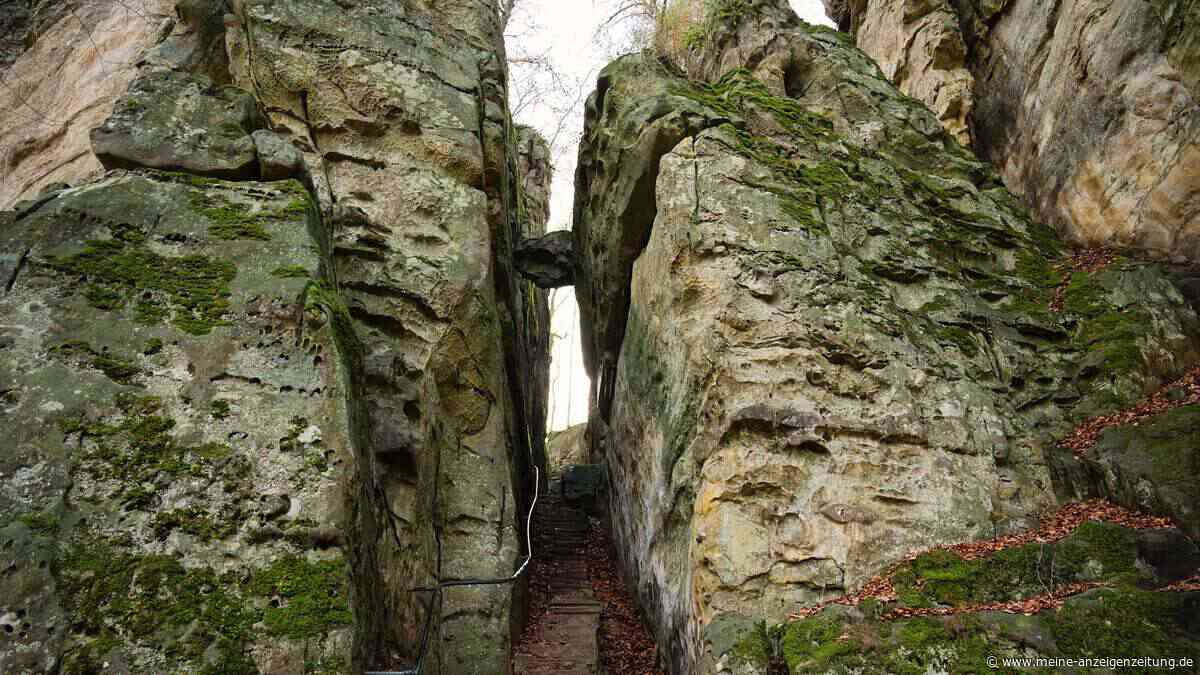 Top-Herbstziel in Rheinland-Pfalz: Teufelsschlucht führt durch enge Felsspalten