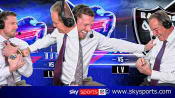 'My wrist is broken!' – Hilarious moment NFL commentator punches ball too hard!