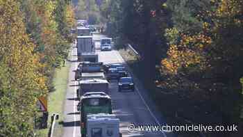 Woman dies following three-car crash on the A1 in Northumberland which led to nine-hour closure
