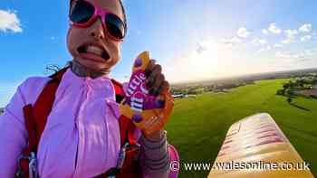 Love Island winner Amber Rose Gill eats snack 2,000ft up at 120mph