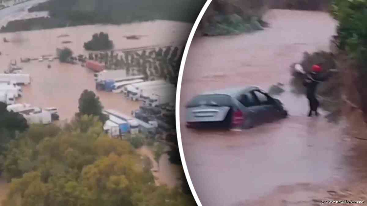 Luchtbeelden tonen Spaanse steden onder water na heftig noodweer