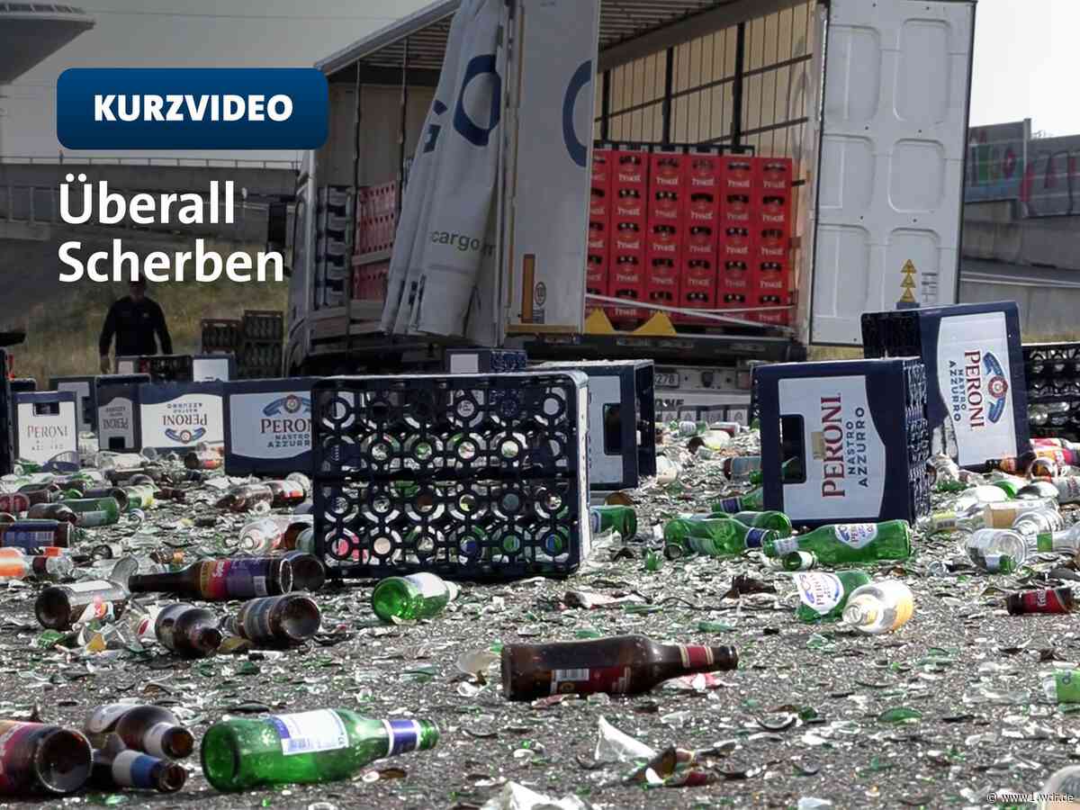 A1 bei Köln-Niehl: Stau nach verlorenen Glasflaschen