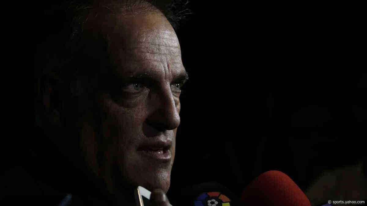 Tebas challenges Real Madrid over Santiago Bernabeu banner: ‘Are they going to explain this?’