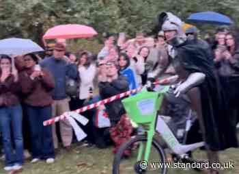 Lime issues warning after 'knights' joust on rental bikes in London park