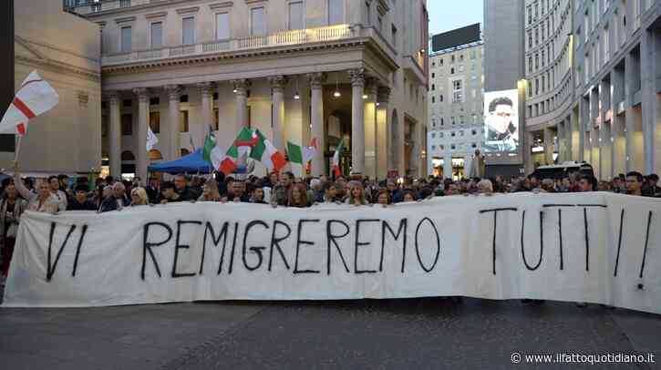 Milano, il presidio del centrodestra finisce a schiaffi. Uno dei partecipanti colpisce un contestatore: “Torna nel deserto”