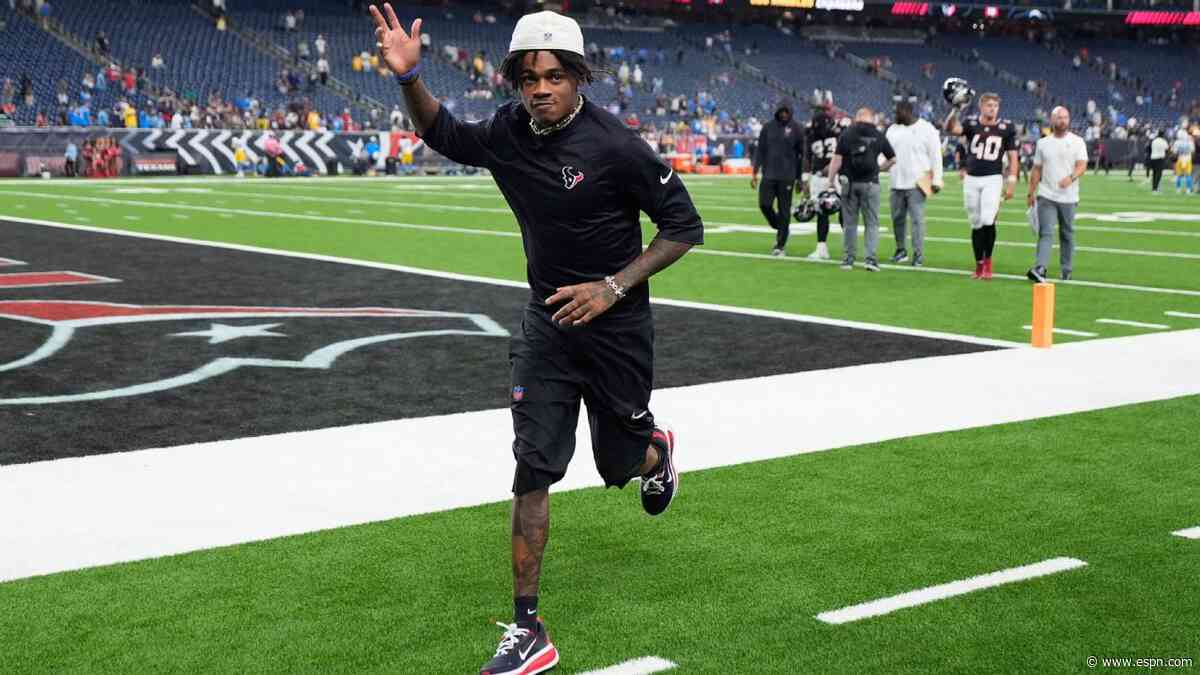 Texans WR Dell to play Sunday in 1st game since major 2024 knee injury