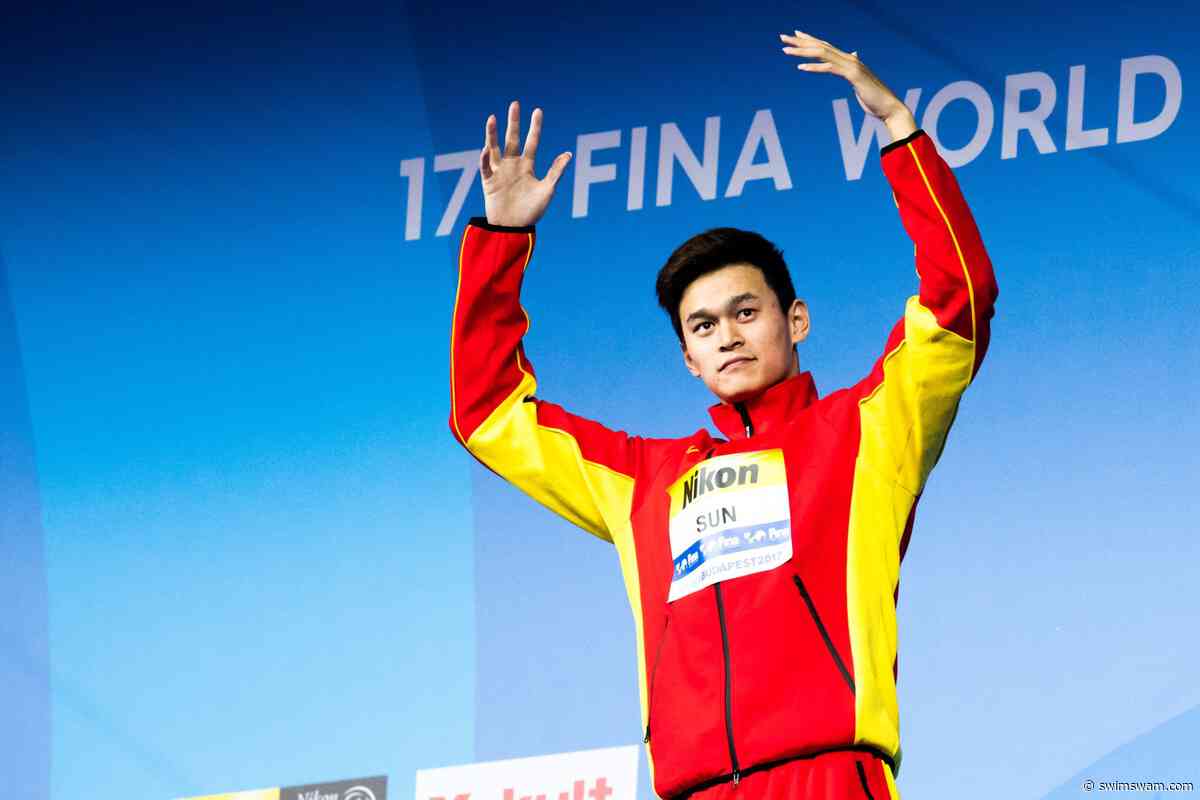 Sun Yang Appears at Open Water Meet In Guizhou