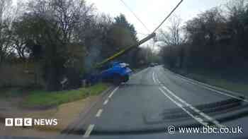 Watch: Drug driver banned after crashing into pole