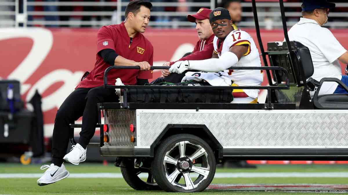 Commanders' McLaurin carted off with knee injury, ruled out for MNF