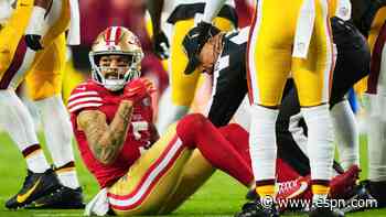 49ers' Evans exits MNF win early due to Achilles