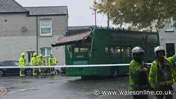 Schoolchildren injured after bus crashes into Newport bridge - live updates