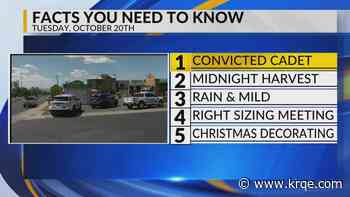Former cadet guilty, Child solicitation arrests, Rain and cooler weather, APS right sizing, Holiday decorations