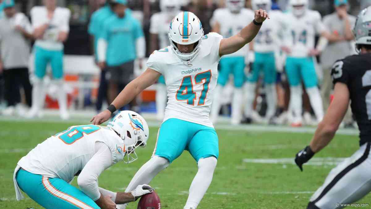 Sources: Dolphins release Patterson after Week 5 kickoff issues