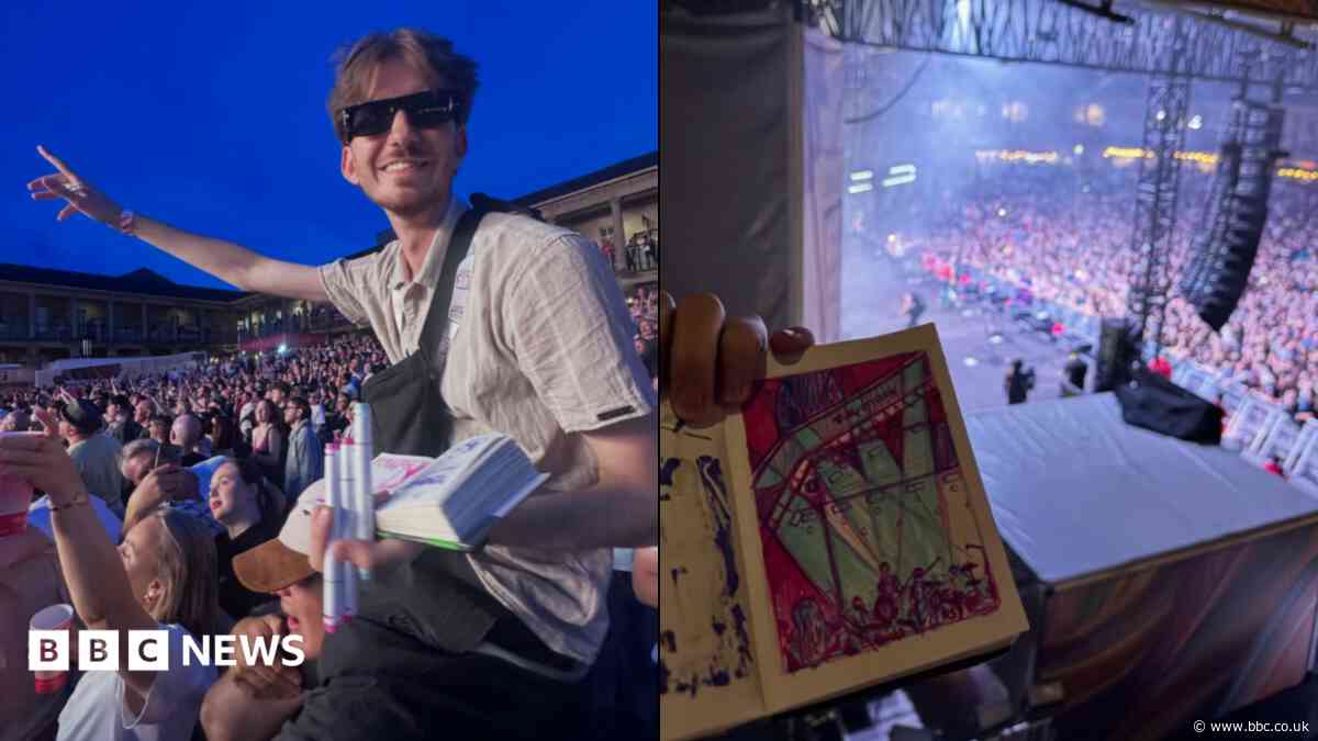 Gig-going artist draws 'crazy crowds' from mosh pit