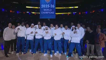 SEE IT: Knicks unveil 2025-26 championship banner, rings in pregame celebration