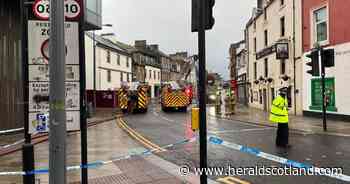 Fire crews tackle blaze in Scottish town as road closed and cordon put in place
