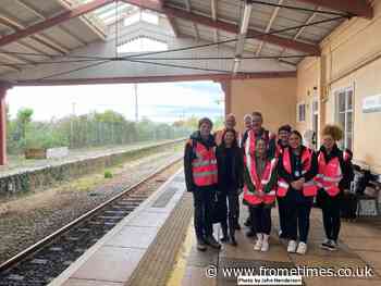 Volunteers clear historic platform at Frome station