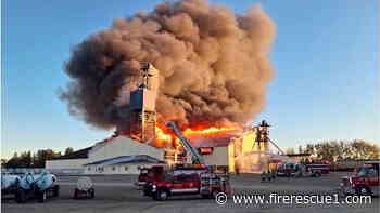 Sulfur explosion sparks large fire at Iowa grain elevator