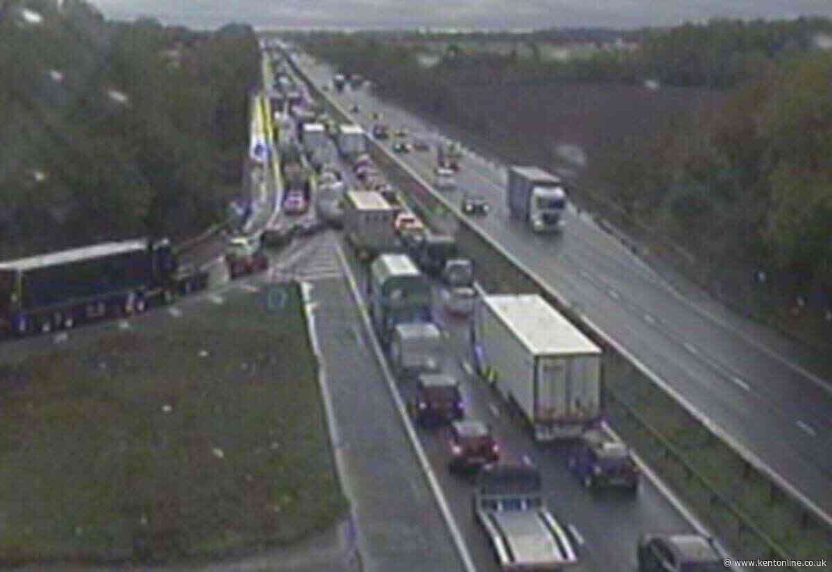 Two-mile queues on M2 after reports of crash