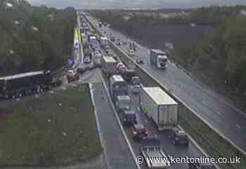Two-mile queues on M2 after reports of crash