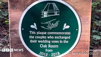 Plaque marking former wedding venue stolen
