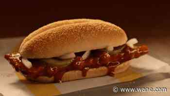 McRib returns to Indiana McDonald's locations on Oct. 26