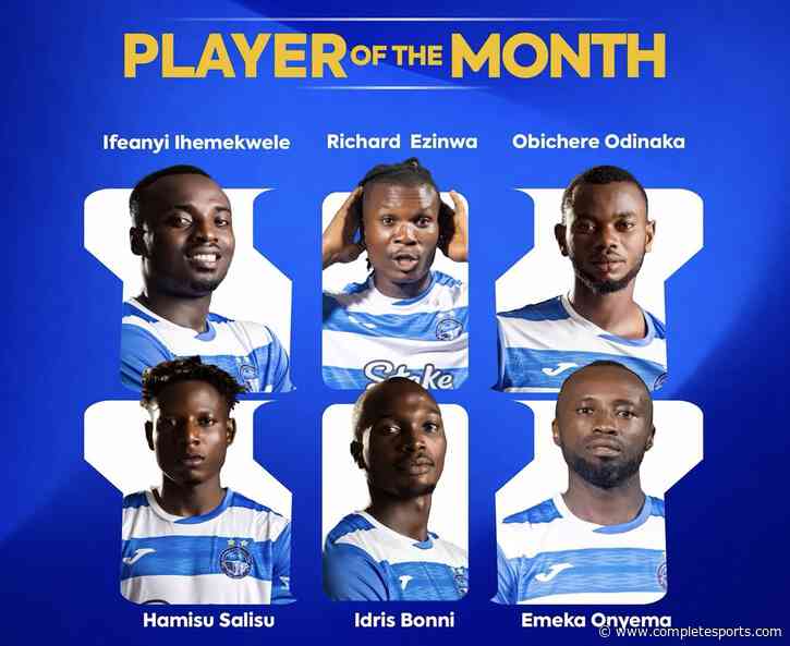 EUROMATCH NPFL: Enyimba Unveil Six-Man Nominees For October Fans Player Of The Month Award