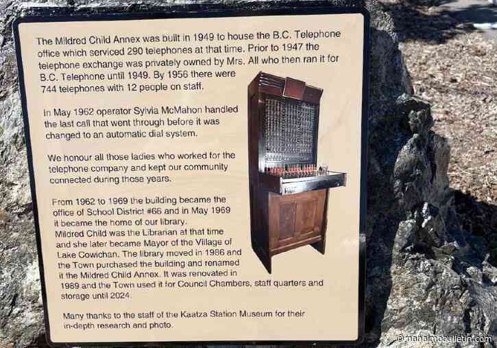 Hold the phone: dedication to historic site in Lake Cowichan Oct. 23