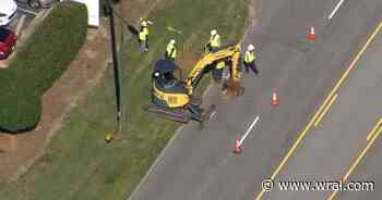 Raleigh road closed due to gas leak