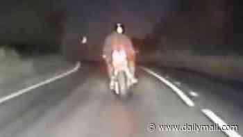 Moment motorcyclist films himself hitting 189mph on £20,000 bike as he is jailed for four years after high-speed police chase