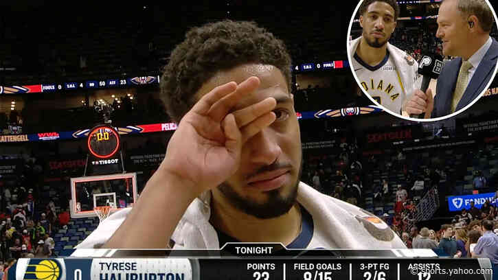 Tyrese Haliburton fights back tears in emotional Pacers return after Achilles tear