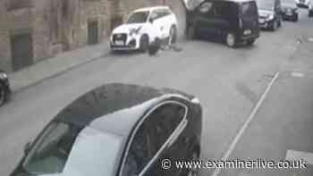 Moment teenage Audi driver ploughs into van after 90mph police pursuit