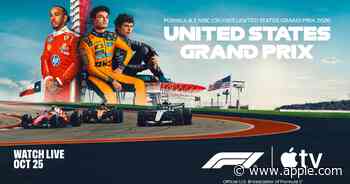 Formula 1® United States Grand Prix™ streams live on Apple TV this weekend