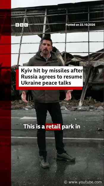 Kyiv hit by missiles after Russia agrees to US call to resume Ukraine peace talks. #BBCNews