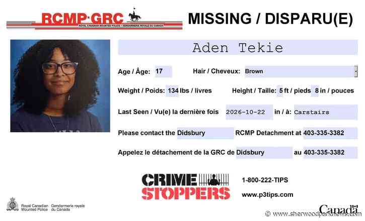 Didsbury RCMP seek help locating missing 17-year-old