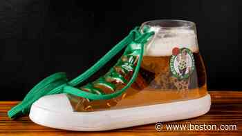 TD Garden is selling beer in Celtics sneaker and Bruins glove cups