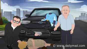 Controversial One Nation cartoon showing Australian politicians being deliberately mowed down by a car resurfaces after horrific attack on MP Helen Haines - sparking fiery debate