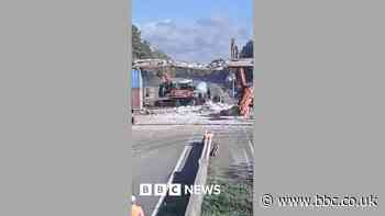 Watch timelapse of 60-year-old M5 footbridge being demolished