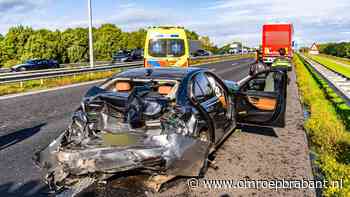 A73 dicht bij Linden na kettingbotsing, weg bezaaid met brokstukken